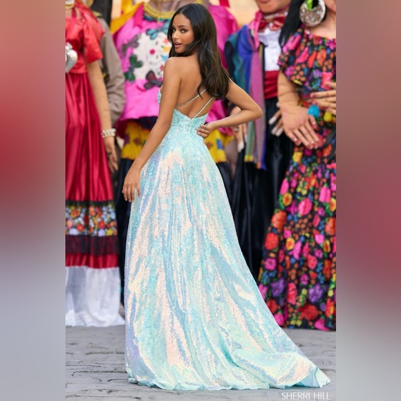 Sherri Hill #55342 Lilac Size 10 - Picture 6 of 6